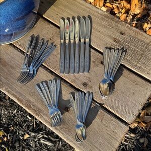 Vintage MCM Maybrook (Stainless) by ONEIDA SILVER 30 piece flatware set